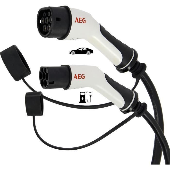 AEG 5123 Cable de Carga para Vehículos Eléctricos e Híbridos Enchufables, 16A, 5m, Trifásico 480V AC 1