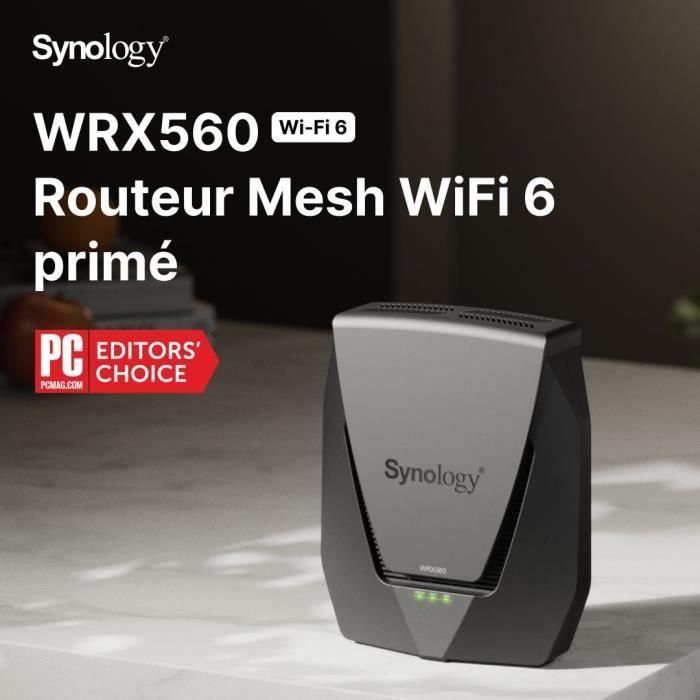 Synology WRX560 Router WiFi6 con 1xWAN 2.5GbE, 3xGigabit LAN, USB 3.2 4