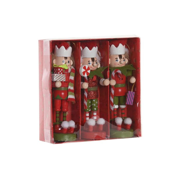 Decoracion Colgante Navidad Tradicional DKD Home Decor Multicolor 8 x 12.5 x 8 cm Set de 3 (4 Unidades) 1