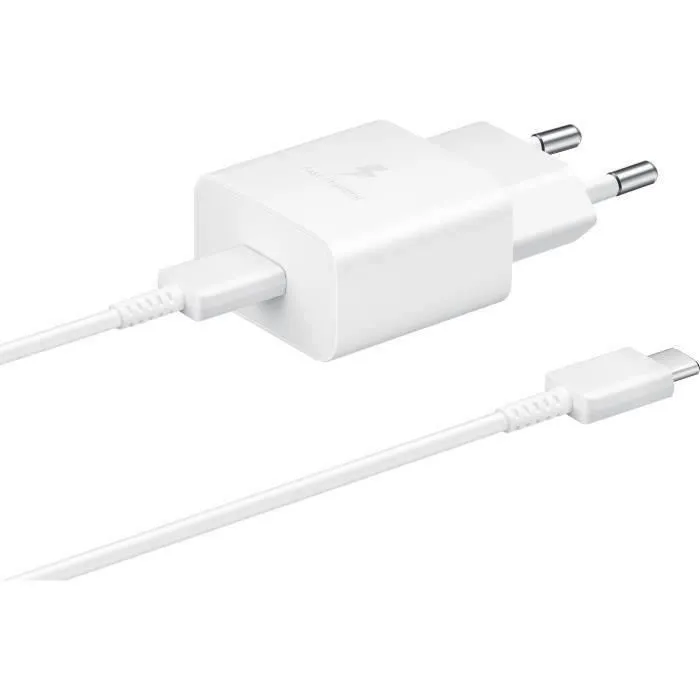 Samsung Cargador de Pared 15W USB-C Blanco + Cable USB-C a USB-C 1M Blanco EP-T1510XWEGEU 0 Samsung Cargador de Pared 15W USB-C Blanco + Cable USB-C a USB-C 1M Blanco EP-T1510XWEGEU 0