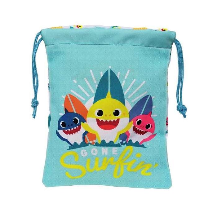 Bolsito de Merienda Baby Shark Surfing Azul Blanco PVC 20 x 25 x 1 cm Saco Bolsito de Merienda Baby Shark Surfing Azul Blanco PVC 20 x 25 x 1 cm Saco
