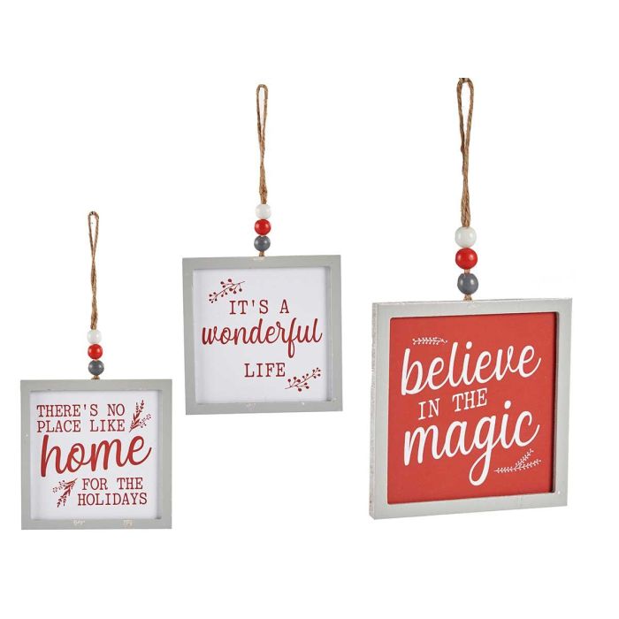 Adorno Navideño Surtido 15 cm Madera MDF Blanco/Rojo - Krist+ (12 Unidades) Adorno Navideño Surtido 15 cm Madera MDF Blanco/Rojo - Krist+ (12 Unidades)