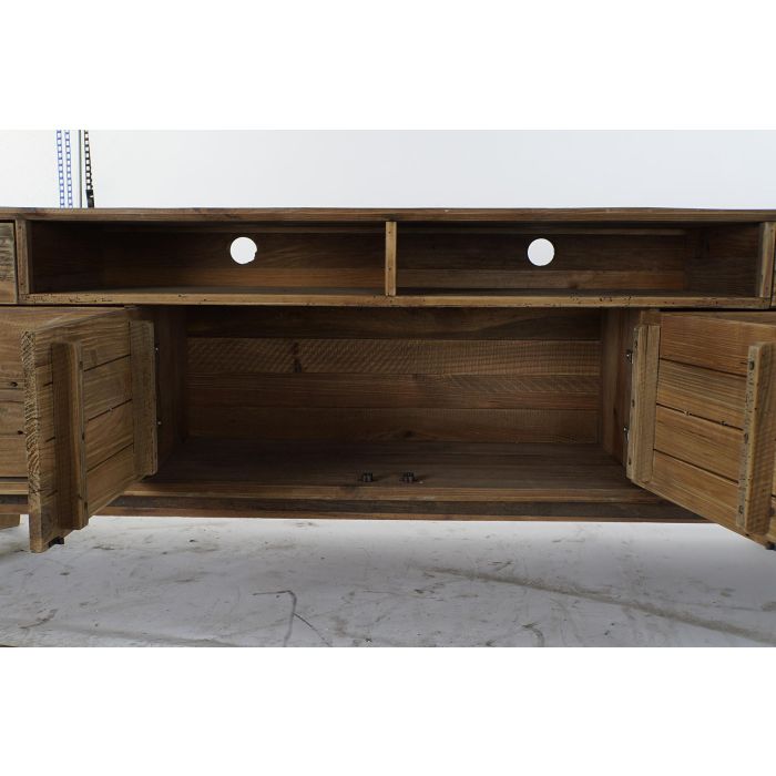 DKD Home Decor Mesa TV Alpino Chiara Pino Natural 180x48x65 cm 2 Cajones 4 Puertas 4