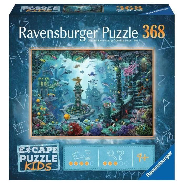 Puzzle de escape infantil En el reino submarino, puzzle de 368 piezas, Des 9, 13395, Ravensburger Puzzle de escape infantil En el reino submarino, puzzle de 368 piezas, Des 9, 13395, Ravensburger