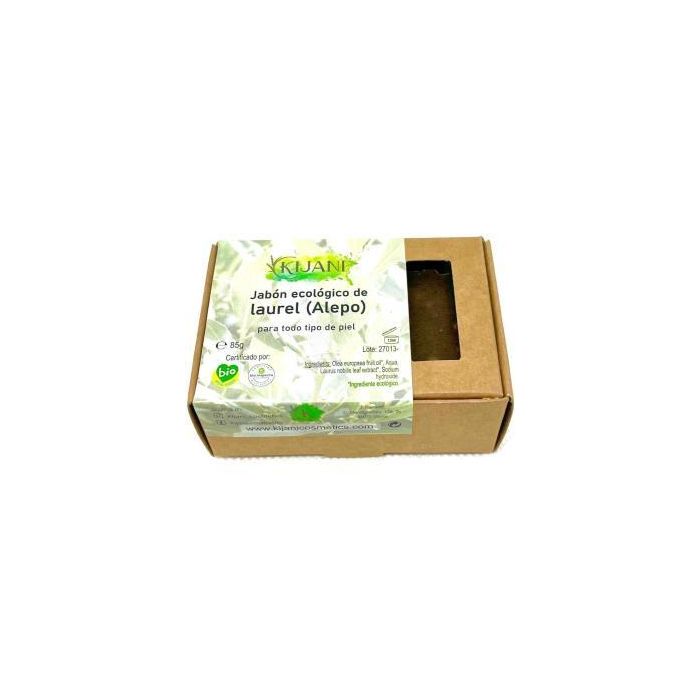 KIJANI Jabón en Pastilla de Laurel de Alepo 80g para Piel Delicada y Sensible con Aceite de Oliva Bioinspecta