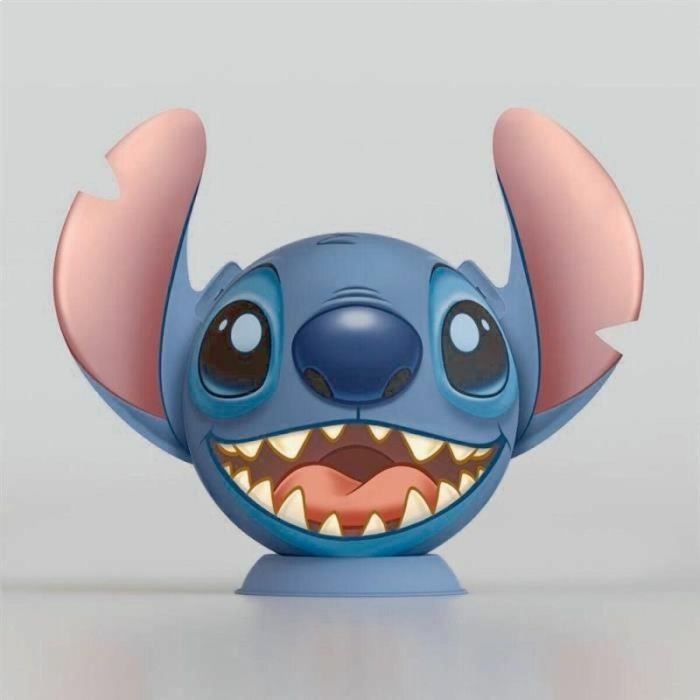 Ravensburger 11574 Puzzle 3D Bola Disney Stitch 72 piezas numeradas, +6 años, fácil montaje sin pegamento 3