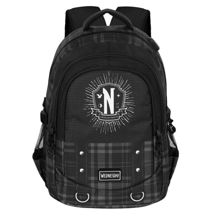 Wednesday Miércoles Mochila Running PLUS Chains - 32L, 3 compartimentos, Ripstop, USB, Negro 1