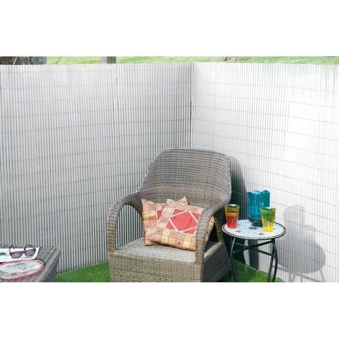 Biombo de caña de PVC de doble cara - NATURE - 1 x 3 m - 1600 g/m² - Opaco 4/5 - Anti-UV - Blanco 2 Biombo de caña de PVC de doble cara - NATURE - 1 x 3 m - 1600 g/m² - Opaco 4/5 - Anti-UV - Blanco 2
