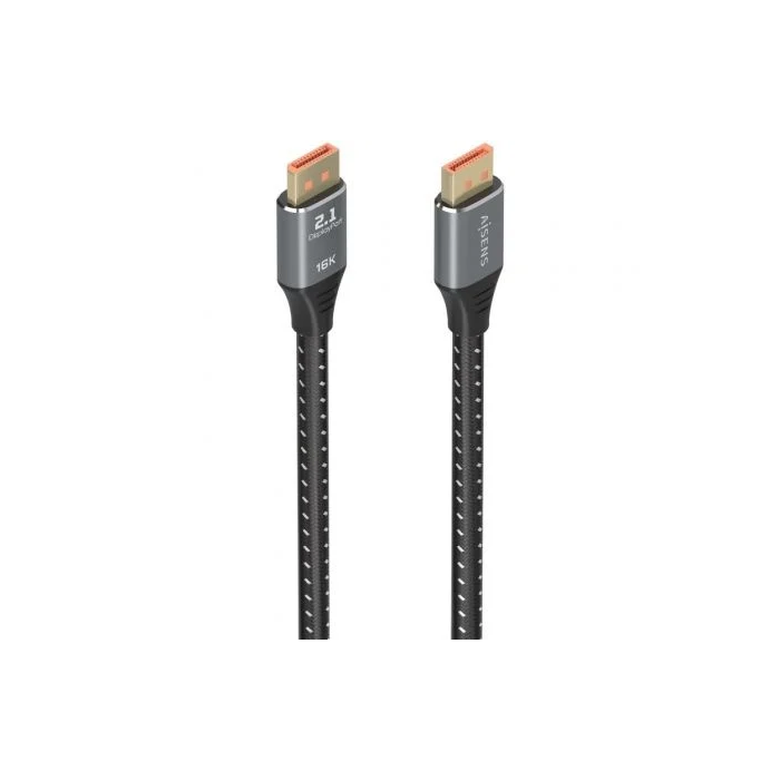 AISENS - CABLE DISPLAYPORT V2.1 16K@60HZ 80GBPS, DP/M-DP/M, NEGRO, 2.0M