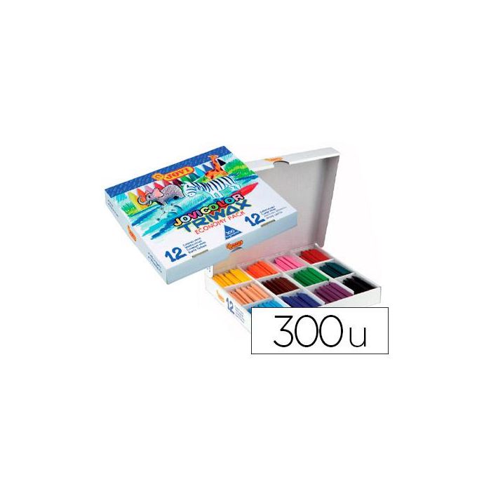 Lapices Cera Jovicolor Triwax Caja De 300 Unidades 12 Colores Surtidos