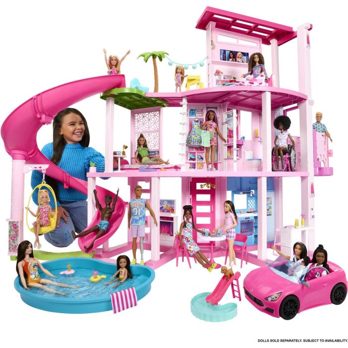 Barbie HMX10 Casa de Muñecas Dreamhouse con Tobogán Espiral de 3 Niveles, 10 Habitaciones y 75+ Accesorios para Niños +3 Años 1 Barbie HMX10 Casa de Muñecas Dreamhouse con Tobogán Espiral de 3 Niveles, 10 Habitaciones y 75+ Accesorios para Niños +3 Años 1