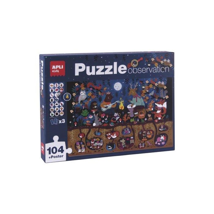 Puzle Educativo Apli Kids 104 Piezas Observacion Bosque (+5 Años)