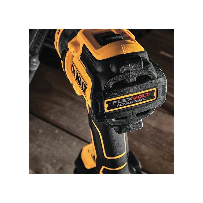 DeWALT DCD999NT-XJ Taladro de Pistola con Percusión 18V, 2250 RPM, Máx. 55mm Madera/13mm Piedra, Par 126Nm, Incluye Funda y Empuñadura Adicional, Negro/Plata/Amarillo 3