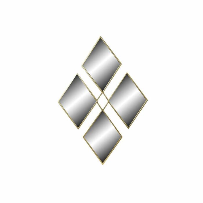 Espejo de pared DKD Home Decor Dorado Rombos 63 x 2 x 90 cm