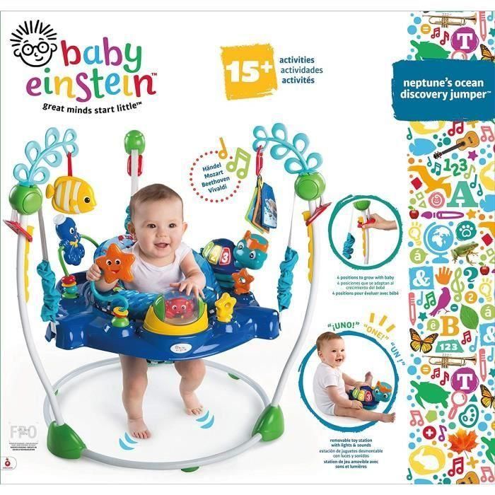 Baby Einstein Saltador y Centro de Actividades Neptune's Ocean Discovery, 360º y Altura Ajustable para Bebés con Actividades Marinas 3