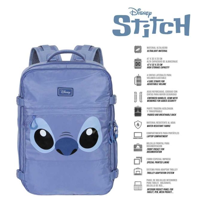 Mochila de Viaje Mercury Grande 47x23x33cm Face Disney Lilo y Stitch Azul 1