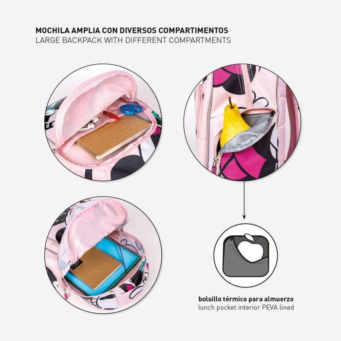 Mochila Escolar Minnie Mouse Rosa 32 x 15 x 42 cm 3 Mochila Escolar Minnie Mouse Rosa 32 x 15 x 42 cm 3
