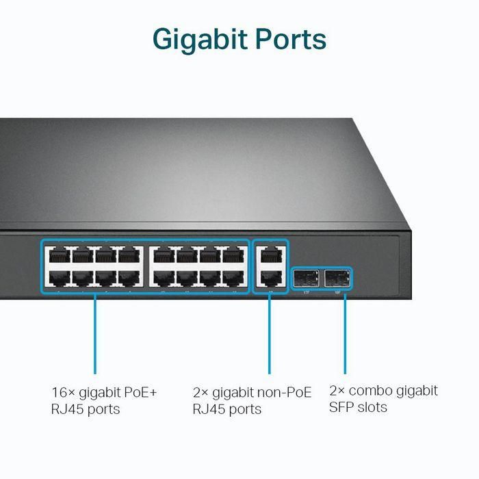 Switch 18 Puertos Tp - Link Tl - Sg1218Mp 16 5