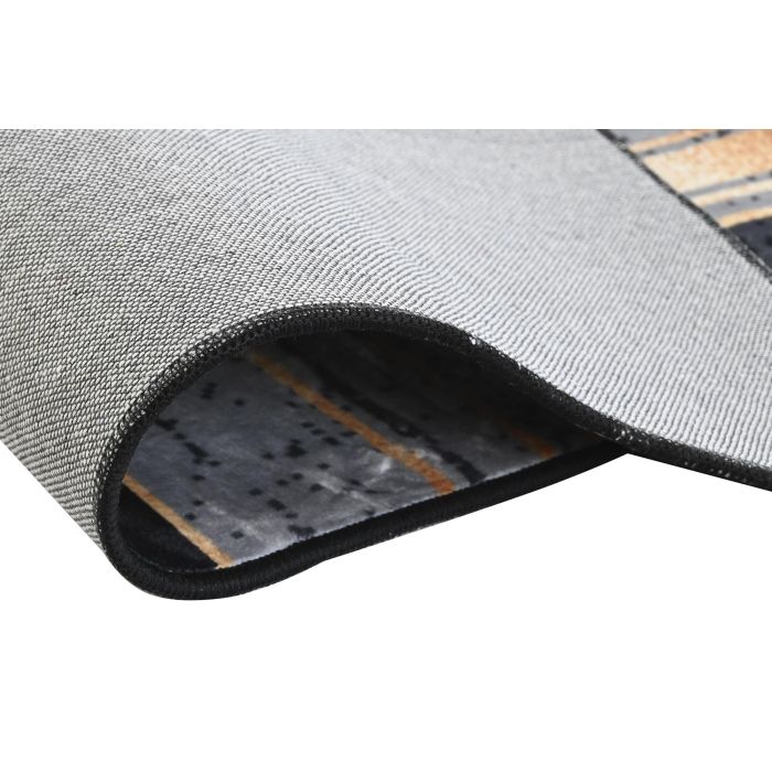 DKD Home Decor Alfombra Moderna de Poliéster, Diseño Geométrico Negro y Dorado, 240x60 cm, Pack de 2 Unidades (260 gsm) 4 DKD Home Decor Alfombra Moderna de Poliéster, Diseño Geométrico Negro y Dorado, 240x60 cm, Pack de 2 Unidades (260 gsm) 4
