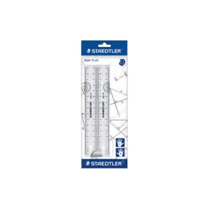 STAEDTLER Regla escolar 15 cm de plástico transparente