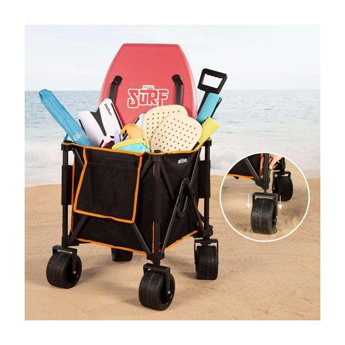 Carro de playa plegable 52x52x71/105cm con ruedas 17x10cm 2 Carro de playa plegable 52x52x71/105cm con ruedas 17x10cm 2