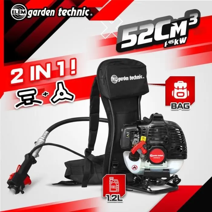 Elem Desbrozadora de mochila DCBT52DO-22 - 52cc - Arnés acolchado 1 Elem Desbrozadora de mochila DCBT52DO-22 - 52cc - Arnés acolchado 1