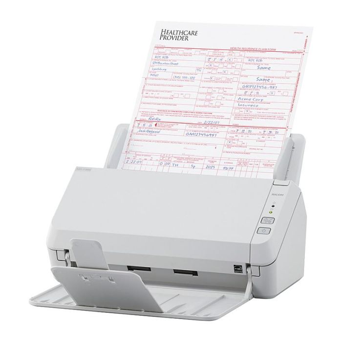 RICOH - FUJITSU Escaner SP-1130N, Escaner de Oficina LED USB 3.2 Gigabit Ethernet con ADF, Duplex, A4, 30 ppm/60 ipm. 3