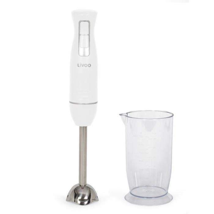 Batidora de mano con bol - LIVOO - DOP245W - 400 W - 2 velocidades - Blanca
