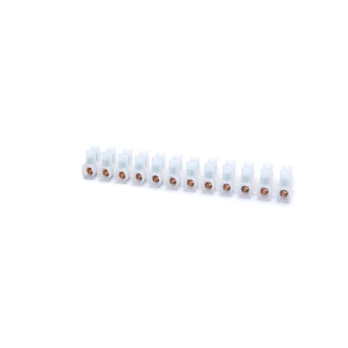 Tekox Regleta de conexión 12 polos 2,5 mm² natural, sistema de corte fácil, 450 V 24 A