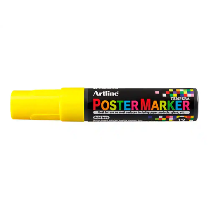 Artline Rotulador EPP-12 Poster Marker Punta Rectangular 12 mm Color Amarillo Fluor 1