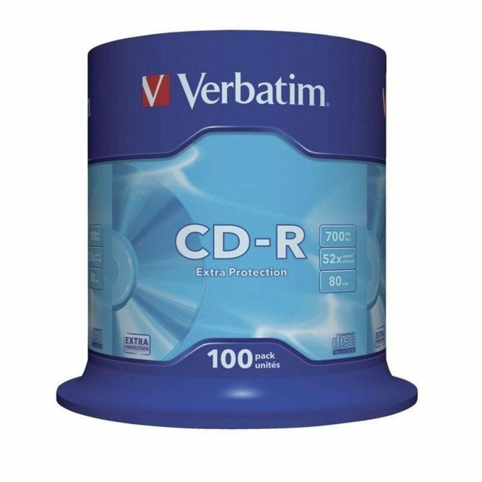 Verbatim 43411 CD-R Datalife 700MB 52X Tarrina 100 unidades Superficie Extra Protection 2 Verbatim 43411 CD-R Datalife 700MB 52X Tarrina 100 unidades Superficie Extra Protection 2