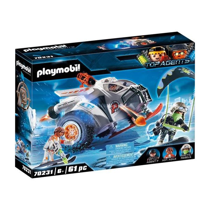 Playmobil Spy Team Planeador Nieve con Figuras y Portal de Hielo con Luces y Sonido 1