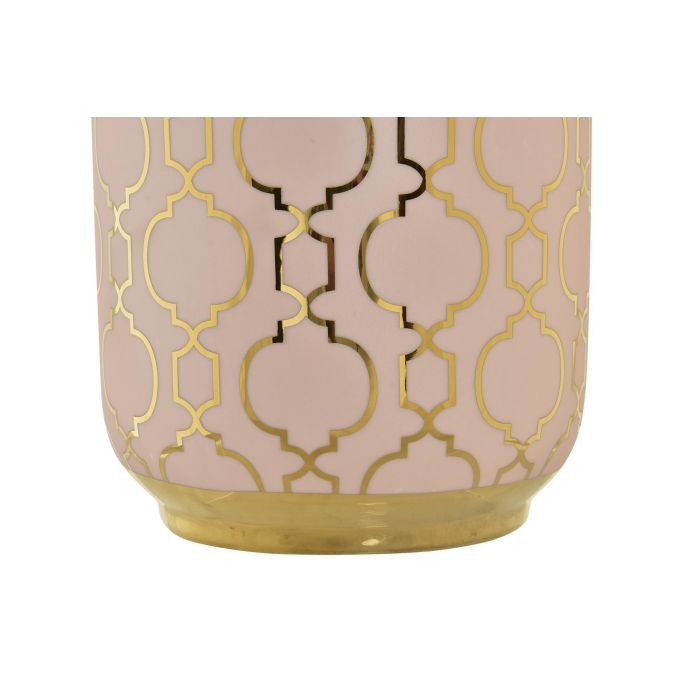 DKD Home Decor Zeman Jarron Porcelana Rosa Dorado Cromado 15 x 15 x 41.5 cm DKD Home Decor Zeman Jarron Porcelana Rosa Dorado Cromado 15 x 15 x 41.5 cm