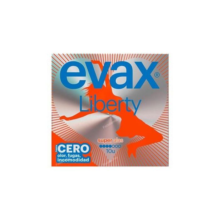 Evax Compresas Liberty Super Alas con Flexicel, adaptables y 40% más absorbentes, elimina humedad - 10 unidades
