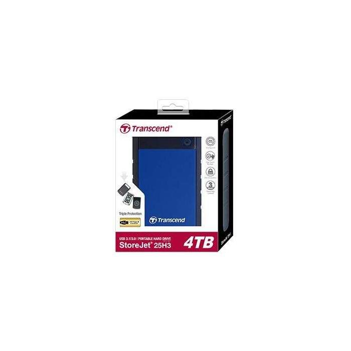 Transcend 25H3B Disco Duro Externo 4TB 2.5" USB 3.1 Azul Marino 2 Transcend 25H3B Disco Duro Externo 4TB 2.5" USB 3.1 Azul Marino 2