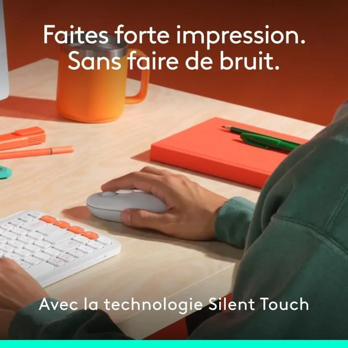 Logitech Pop Mouse Inalambrico Bluetooth Blanco Personalizable Botones Emis Ratin PC Oficina 4