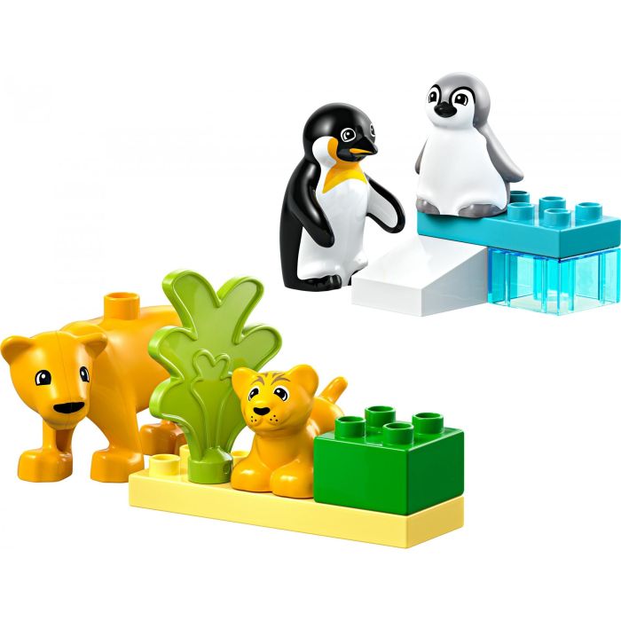 LEGO DUPLO 10442 Juguete de Construcción Familias Fauna Salvaje: Pingüinos y Leones para Desarrollo Motriz y Imaginación Niños +2 Años 1