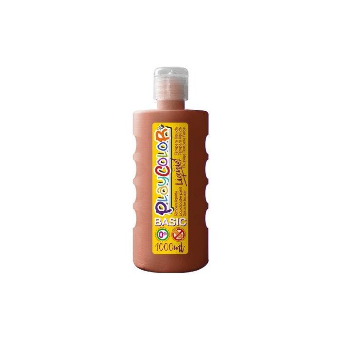 Tempera Playcolor Liqüid Liquida 1000 Ml (Botella) Marron (Set de 6)