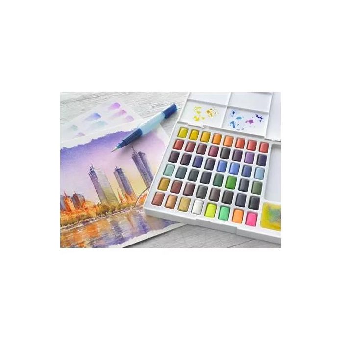 Faber Castell Acuarelas en Pastillas Creative Studio, Estuche de 48 Colores Surtidos 1 Faber Castell Acuarelas en Pastillas Creative Studio, Estuche de 48 Colores Surtidos 1