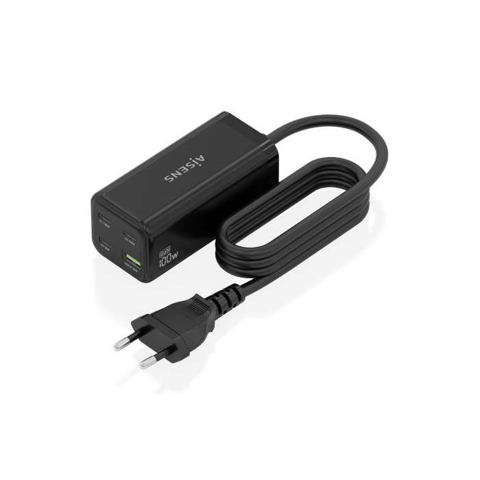 Cargador Sobremesa GaN Aisens ASCH-100W4P054-BK/ 3xUSB Tipo-C/ 1xUSB/ 100W 1 Cargador Sobremesa GaN Aisens ASCH-100W4P054-BK/ 3xUSB Tipo-C/ 1xUSB/ 100W 1