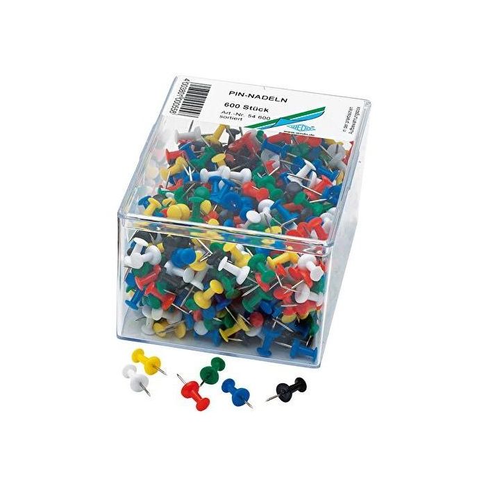 WEDO Pinnadeln Diaboloform - Tachuelas en Forma de Diábolo, 600 unidades en Caja Transparente