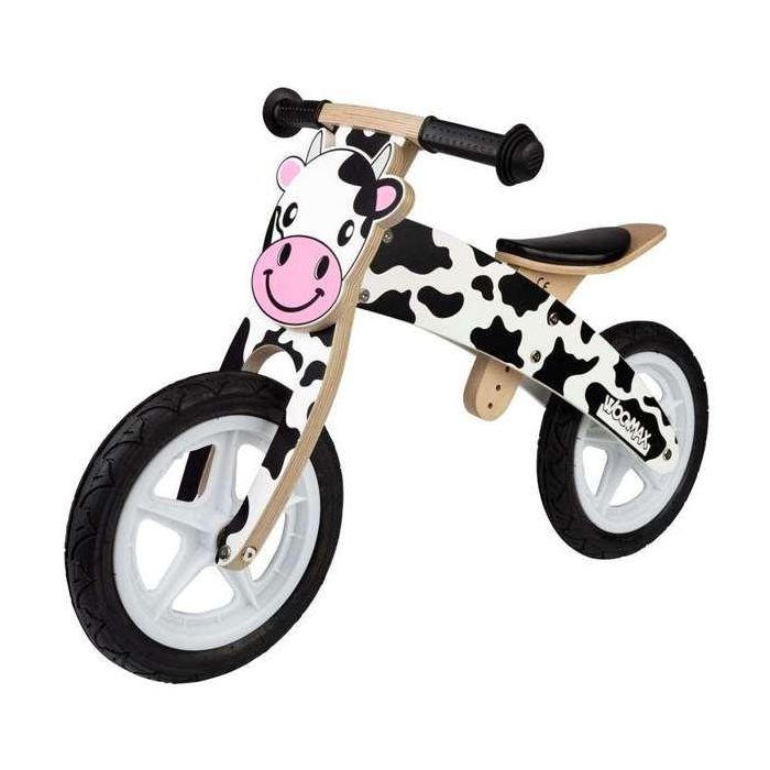 Moto correpasillos de madera vaca woomax 12" 85x37x53 cm Moto correpasillos de madera vaca woomax 12" 85x37x53 cm