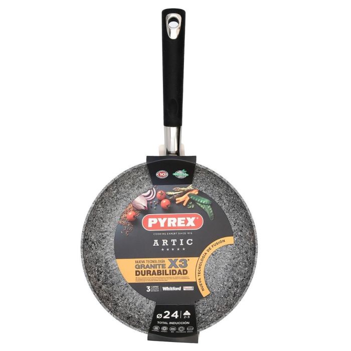 Pyrex Sartén Artic Aluminio 24 cm. Fondo Inducción. Antiadherente 3 Capas Durabilidad x3, Acabado Piedra. Apta Todas las Cocinas. 10 Años Garantía. 5 Pyrex Sartén Artic Aluminio 24 cm. Fondo Inducción. Antiadherente 3 Capas Durabilidad x3, Acabado Piedra. Apta Todas las Cocinas. 10 Años Garantía. 5