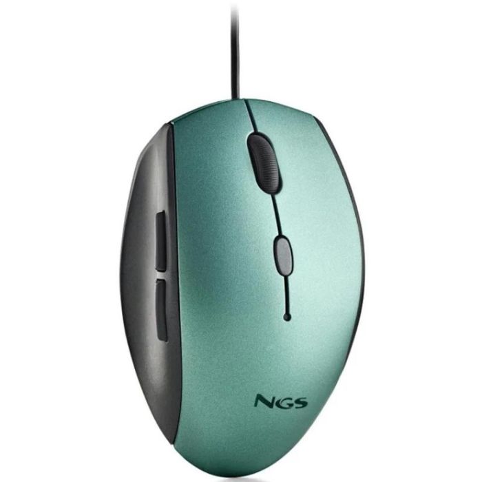 NGS MOTHICE Ratón Ergonómico con Cable, Botones Silenciosos, 5 Botones, Rueda, 800-1600 DPI, USB-C, para Diestros, Verde Hielo NGS MOTHICE Ratón Ergonómico con Cable, Botones Silenciosos, 5 Botones, Rueda, 800-1600 DPI, USB-C, para Diestros, Verde Hielo