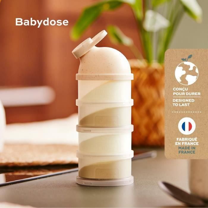 Babymoov Babydose Cajas medidoras de leche en polvo - Pico vertedor ergonómico - Hecho en Francia, Beige 1