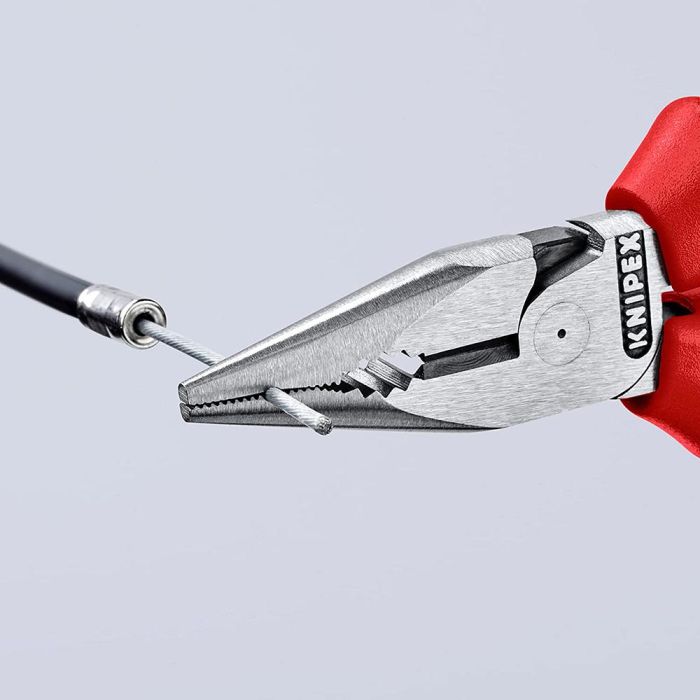 Knipex Alicate universal en punta 145 mm 08 22 145, capacidad de corte alambre semiduro Ø3mm, cable de cobre Ø8-16mm, DIN ISO 5746 3 Knipex Alicate universal en punta 145 mm 08 22 145, capacidad de corte alambre semiduro Ø3mm, cable de cobre Ø8-16mm, DIN ISO 5746 3