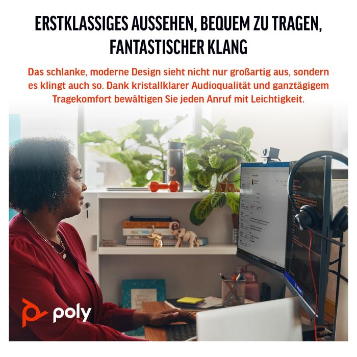 Poly Blackwire 3310 Auricular USB-A Monoauricular con Micrófono con Cancelación de Ruido Certificado para Microsoft y UC Negro 2