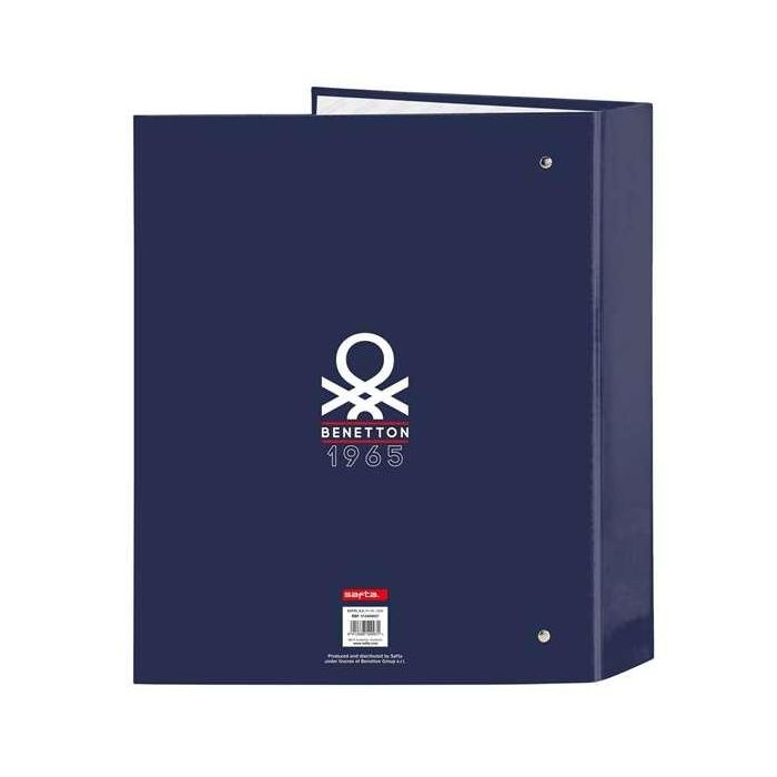 Carpeta de anillas Benetton Varsity Azul marino A4 27 x 33 x 6 cm Carpeta de anillas Benetton Varsity Azul marino A4 27 x 33 x 6 cm