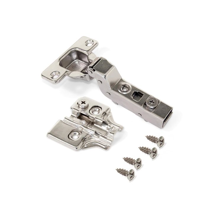 Emuca Lote de 20 bisagras supercodo X91N con suplementos para atornillar, Altura 0, Acero, Niquelado 1 Emuca Lote de 20 bisagras supercodo X91N con suplementos para atornillar, Altura 0, Acero, Niquelado 1