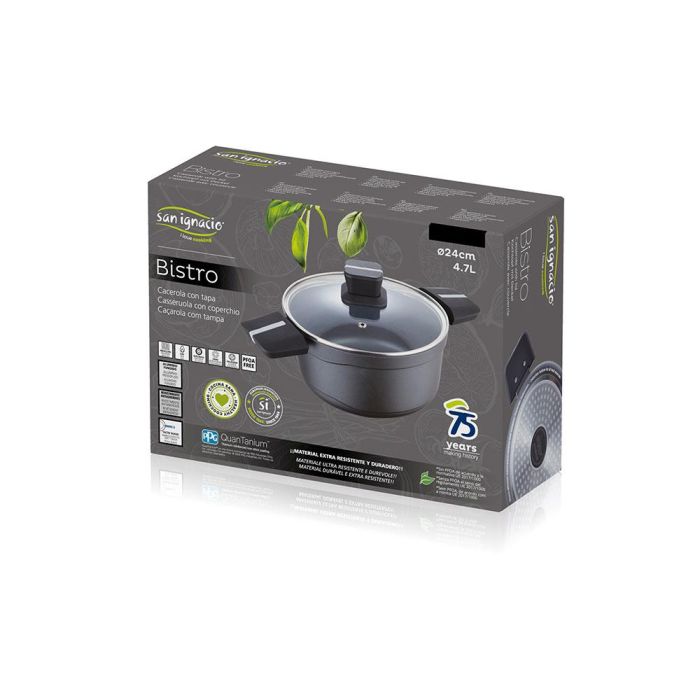 Cacerola Con Tapa San Ignacio Bistro SG6426 Negro mate Ø 24 x 12 cm 4 L 1 Cacerola Con Tapa San Ignacio Bistro SG6426 Negro mate Ø 24 x 12 cm 4 L 1